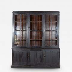 Large 19thC English Ebonised Oak Glazed Dresser Cabinet - 2890671