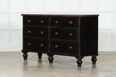 Large 19thC English Ebonised Pine Bank Drawers - 3417685
