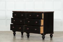 Large 19thC English Ebonised Pine Bank Drawers - 3417686