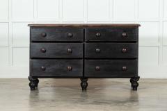 Large 19thC English Ebonised Pine Bank Drawers - 3417689