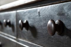 Large 19thC English Ebonised Pine Bank Drawers - 3417692