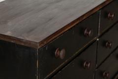 Large 19thC English Ebonised Pine Bank Drawers - 3417694