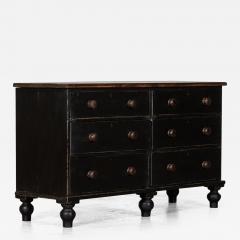 Large 19thC English Ebonised Pine Bank Drawers - 3418843