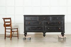 Large 19thC English Ebonised Pine Dresser Base Drawers - 3678108