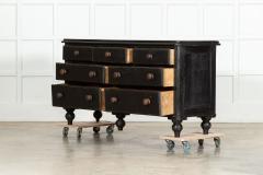 Large 19thC English Ebonised Pine Dresser Base Drawers - 3678110