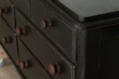 Large 19thC English Ebonised Pine Dresser Base Drawers - 3678115