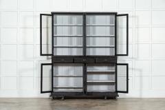 Large 19thC English Ebonised Pine Glazed Dresser Bookcase - 3410533