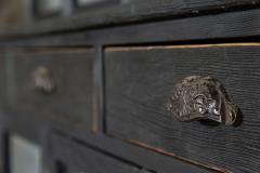 Large 19thC English Ebonised Pine Glazed Dresser Bookcase - 3410541