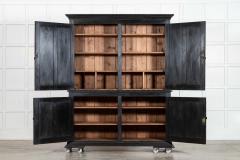 Large 19thC English Ebonised Pine Housekeepers Cupboard - 4131452