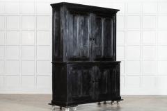 Large 19thC English Ebonised Pine Housekeepers Cupboard - 4131453
