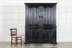 Large 19thC English Ebonised Pine Housekeepers Cupboard - 4131454