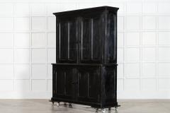 Large 19thC English Ebonised Pine Housekeepers Cupboard - 4131455