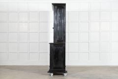 Large 19thC English Ebonised Pine Housekeepers Cupboard - 4131456