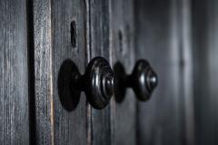 Large 19thC English Ebonised Pine Housekeepers Cupboard - 4131458