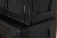 Large 19thC English Ebonised Pine Housekeepers Cupboard - 4131460