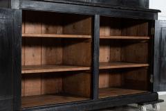 Large 19thC English Ebonised Pine Housekeepers Cupboard - 4131461