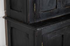Large 19thC English Ebonised Pine Housekeepers Cupboard - 4131462