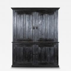 Large 19thC English Ebonised Pine Housekeepers Cupboard - 4131661