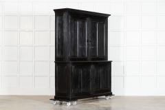 Large 19thC English Ebonised Pine Housekeepers Cupboard - 4156849