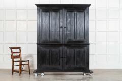 Large 19thC English Ebonised Pine Housekeepers Cupboard - 4156850