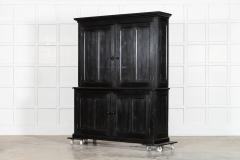 Large 19thC English Ebonised Pine Housekeepers Cupboard - 4156851