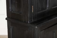 Large 19thC English Ebonised Pine Housekeepers Cupboard - 4156856