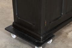 Large 19thC English Ebonised Pine Housekeepers Cupboard - 4156858