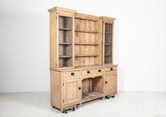 Large 19thC English Glazed Inverted Breakfront Pine Dresser - 2351195