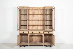 Large 19thC English Glazed Inverted Breakfront Pine Dresser - 2351197