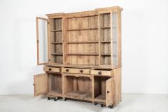 Large 19thC English Glazed Inverted Breakfront Pine Dresser - 2351199