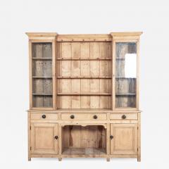 Large 19thC English Glazed Inverted Breakfront Pine Dresser - 2353531
