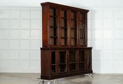 Large 19thC English Glazed Mahogany Bookcase - 3391128