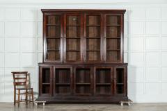 Large 19thC English Glazed Mahogany Bookcase - 3391130