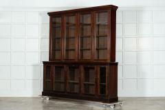 Large 19thC English Glazed Mahogany Bookcase - 3391132