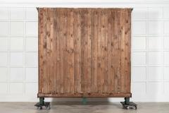 Large 19thC English Glazed Painted Pine Bookcase - 4412046