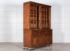 Large 19thC English Glazed Pine Haberdashery Cabinet - 2897744
