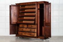 Large 19thC English Mahogany Breakfront Linen Press - 3994997