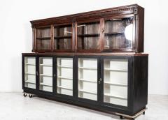Large 19thC English Mahogany Glazed Apothecary Wall Cabinet - 2339537