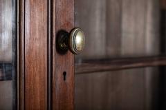 Large 19thC English Mahogany Glazed Apothecary Wall Cabinet - 2339542