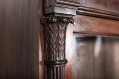 Large 19thC English Mahogany Glazed Apothecary Wall Cabinet - 2339544