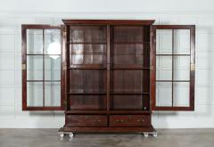 Large 19thC English Mahogany Glazed Bookcase - 3307348
