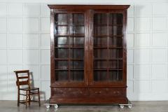 Large 19thC English Mahogany Glazed Bookcase - 3307350