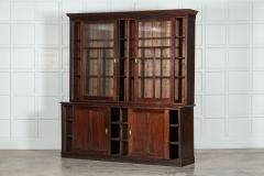 Large 19thC English Mahogany Pine Haberdashery Glazed Cabinet - 3120420