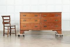 Large 19thC English Oak 6 Drawer Dresser Base - 3477919