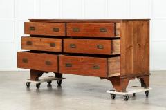 Large 19thC English Oak 6 Drawer Dresser Base - 3477922
