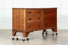 Large 19thC English Oak 6 Drawer Dresser Base - 3477924