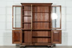 Large 19thC English Oak Glazed Bookcase - 3383061