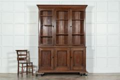 Large 19thC English Oak Glazed Bookcase - 3383063
