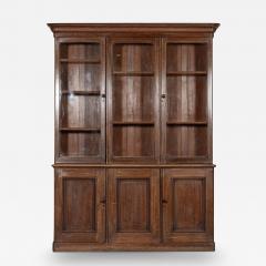 Large 19thC English Oak Glazed Bookcase - 3384363
