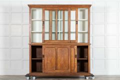 Large 19thC English Oak Glazed Butlers Pantry Cabinet - 3904728